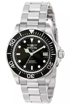 Pro Diver Quartz 40mm Case Silver Stainless Steel Strap Black Dial 9307 Genuine Imported Product [Invicta] Men s [Item]