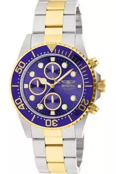 Pro Diver Quartz 43 мм корпус сталь золото нержавеющая сталь ремешок синий циферблат 1773 подлинное импортное серебро [Invicta] мужские [Товар] синий