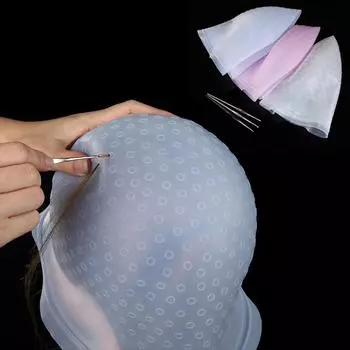 Pro Dye Силиконовая кепка Крючок Парикмахерская DIY Мелирующий набор многоразового использования Глазурь Типпинг Крашение Шапка-раскраска Парикмахерские Аксессуары для укладки Инструменты