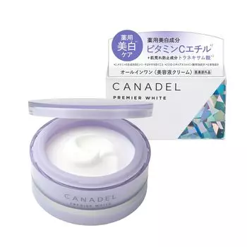 проактивный подход к источнику пигментации CANADEL Medicated Premier White 58г Транексамовая кислота Меланин Пигментация Канадель [Квази-лекарственный препарат, пигментные пятна] Сыворотка «Все в одном»,