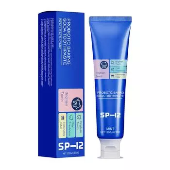 Пробиотическая отбеливающая зубная паста для предотвращения кариеса и освежения дыхания, 120 г One Size синий