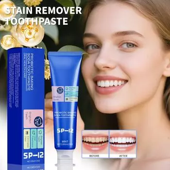 Пробиотическая отбеливающая зубная паста, зубная паста для удаления пятен для предотвращения кариеса и освежения дыхания, 120 г One Size синий