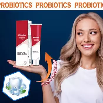 Пробиотическая зубная паста против неприятного запаха изо рта, пятен и отбеливает зубы белый
