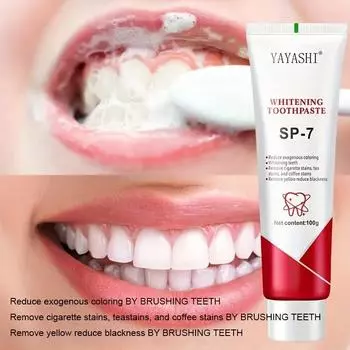 Пробиотическая зубная паста SP-7 для удаления зубного налета, пятен, желтых пятен на зубах, яркости, отбеливания, свежести дыхания, тройного отбеливания зубов 100g-1pcs