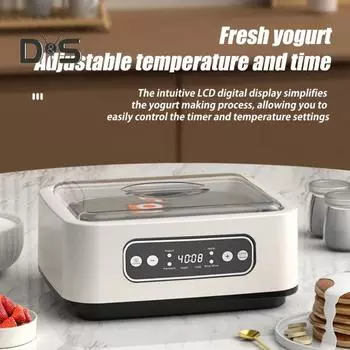 Пробиотик Maker Многофункциональная электрическая машина Большая емкость Регулируемая постоянная температура Цифровой дисплей Домашний йогуртница A US Plug