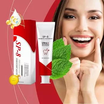 Пробиотики для удаления неприятного запаха изо рта Ярко-белая зубная паста Глубокая чистка Уход за зубами Уход за полостью рта Отбеливание пятен Ярко-белая мятная зубная паста
