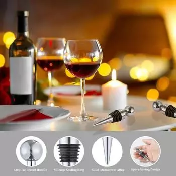 Пробка для бутылки Пробка для винной бутылки Многоразовые винные пробки Сохраняют вино свежим Пробка для вина для кемпинга Вечеринка Свадьба Бар Инструменты