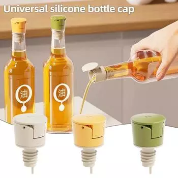 Пробка для бутылки с маслом, пластиковая крышка для пищевых продуктов, насадка для заливки масла, герметичная пробка, дозатор жидкости, кухонный инструмент зелёный