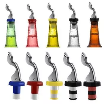 Пробка для бутылки вина, герметичная пробка для вина, дизайн нажимного типа, силиконовый упаковщик бутылок вина для домашней кухни белый/синий