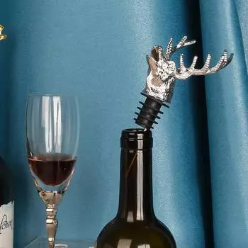 Пробка для бутылки вина из нержавеющей стали с изображением оленя и лося, льва, для выливания вина, кухонные принадлежности, аксессуары для декора бара