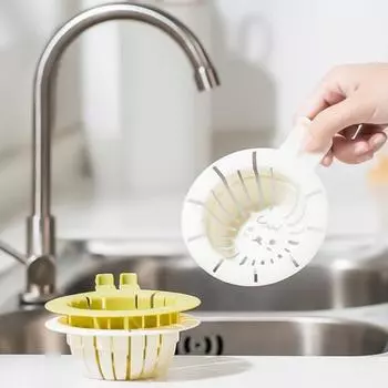Пробка для кухонной раковины, креативная форма, экологически чистая пробка для волос большой емкости, не требующая обслуживания, сливной фильтр