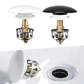 Пробка для слива раковины в ванной с сетчатым фильтром, фильтр-пресс для слива ванны, пробка для слива раковины в ванной, аксессуары для слива чёрный