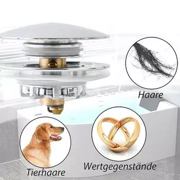 Пробка для слива ванны из алюминиевого сплава с запорной конструкцией, не пропускающая запахи и устойчивая к засорам, простая установка