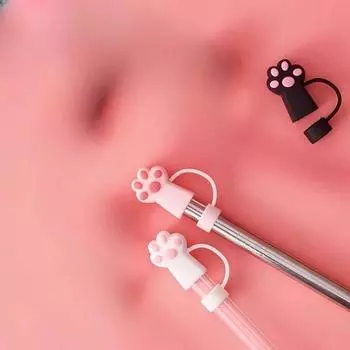 Пробка для соломинки, стеклянный стакан с крышкой и наконечником для соломинки, многоразовые кухонные принадлежности для уборки, мультяшная пробка для бутылки, напитки, вода