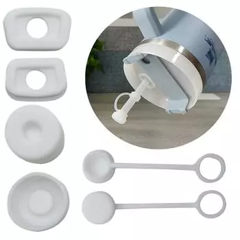 Пробка для стакана с водой, 6 шт., моющаяся силиконовая крышка для бутылки с водой, пробка для предотвращения протечек, пылезащитная бутылка для воды, аксессуары чёрный