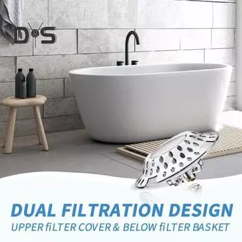 Пробка для ванны с прыгающим сердечником Многофункциональный выдвижной сливной уловитель Простая установка Двухслойная корзина для фильтра из нержавеющей стали и меди