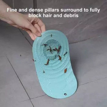 Пробка для ванны, сливная крышка для пола, пробка для чистки, защита от запаха, дренаж, легкая силиконовая ловушка для волос темно-синий