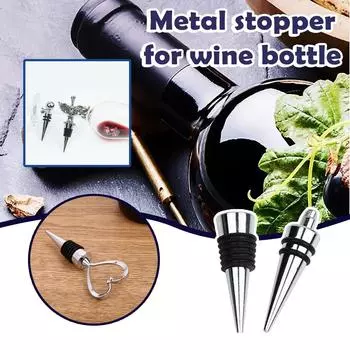 Пробка для вина, металлический силикон, имитация головки, пробка для бутылки вина
