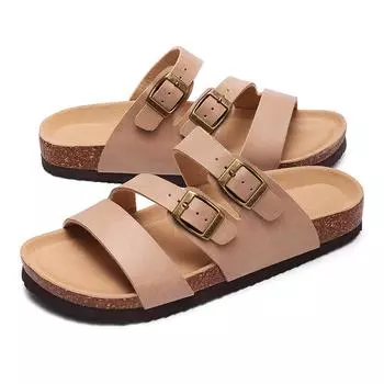 Пробковые сабо Smile Pop для женщин, модные женские тапочки из пробки, нескользящие повседневные женские сандалии с регулируемыми пряжками 38