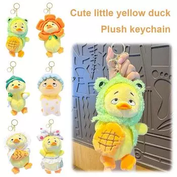 Проблемная игрушка-фигурка утки, милая плюшевая фигурка утки, брелок для ключей, мини-брелок в виде животного B