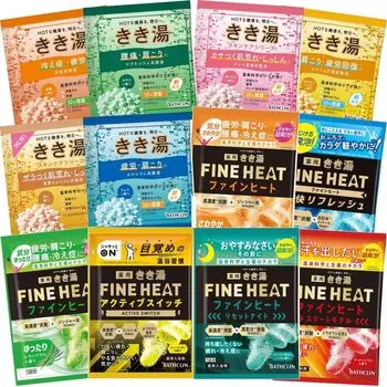 Пробная версия соли для ванн Bathclin газированная соль для ванн Kikiyu Fine Heat 12 видов, набор 30 г x 6 Fine Heat 50 г x 6 по 1 упаковке каждого [Лечебный набор]
