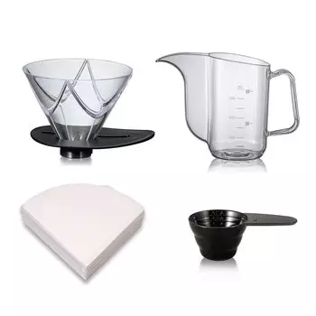 Пробный набор капельниц HARIO MUGEN на 1-2 чашки. Практичная емкость 350 мл. Сделано в Японии. VDMU-02T-SPS Прозрачный.