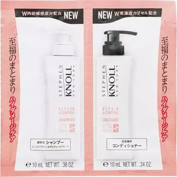 Пробный шампунь/кондиционер Kose Steven Knoll Repair Control W (премия) Steven Knoll Восстанавливающий шампунь для контроля W: Намочите волосы и кожу головы, затем нанесите соответствующее количество средства.