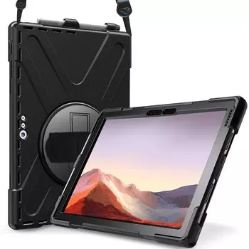 ProCase Surface Pro 7 защитный чехол ударопрочный бампер чехол с функцией вращающейся подставки регулируемый плечевой ремень совместимый с Surface Pro 7 Pro 5th Pro