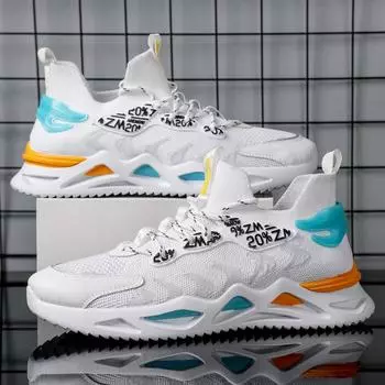 Processing custom socks shoes men s 2025 new Korean version running shoes men s fashion trend casual sports shoes 39 белый