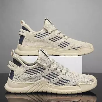 Processing custom trend new summer versatile student sports shoes breathable fly woven running shoes soft sole light work 39