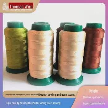 Прочная 3-х ниточная швейная нить из полиэстера и нейлона, 250D; Идеально подходит для кожи, сумок, с бесплатным пенным масляным резервуаром. 3-strand