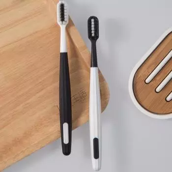 Прочная экологически чистая пластиковая зубная щетка Mavericks Adventures Black White для домашнего хозяйства