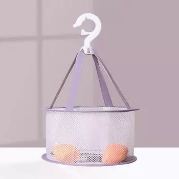 Прочная, большая вместимость, противоветрозащитная, прочная, ветрозащитная, балконная, подвесная сетка для сушки нижнего белья, корзина, сушилка для бытовых принадлежностей белый