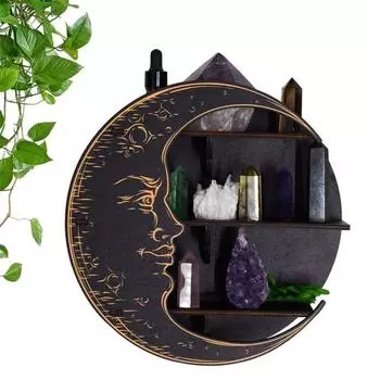 Прочная деревянная подставка для дисплея, большая вместимость, отличный подсвечник в форме луны для хранения ювелирных изделий