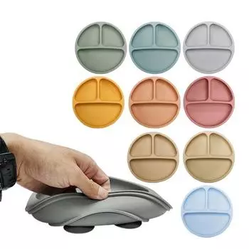 Прочная детская обеденная тарелка, чаша с присоской для пищевых продуктов синий