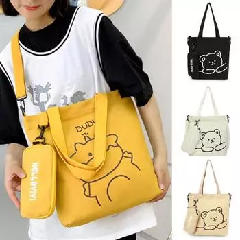 Прочная детская сумка через плечо с регулируемым ремнем, удобное хранение чёрный