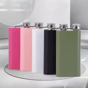 Прочная фляжка из нержавеющей стали для виски, портативный карманный бар-флакон серебряный