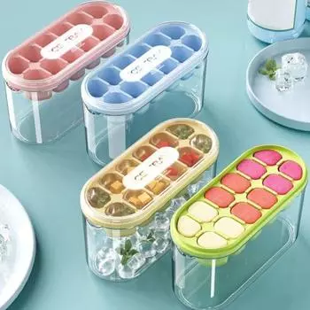 Прочная герметичная крышка DIY гибкий силиконовый лоток для кубиков льда кухонный инструмент лоток для льда зелёный