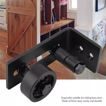 Прочная и долговечная направляющая из черной стали для раздвижной двери сарая с 8 вариантами установки чёрный