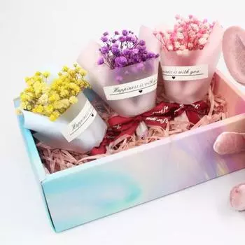 Прочная искусственная сушеная текстура букета цветов ясная легкая в обслуживании гипсофилы фиолетовый