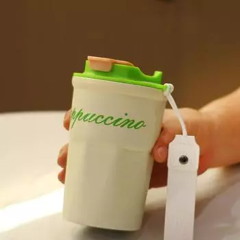 Прочная изоляция, изолированная вакуумная бутылка для путешествий, красивый внутренний вкладыш из нержавеющей стали 316, портативная подъемная веревка, кофейная чашка 400ml розовый/чёрный