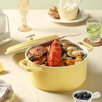 Прочная кастрюля с антипригарным покрытием и крышкой, литая алюминиевая кастрюля, универсальная кухонная утварь для 20cm красный