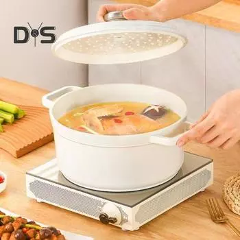 Прочная кастрюля с антипригарным покрытием и крышкой, литая алюминиевая кастрюля, универсальная посуда для приготовления пищи, выпечки, жарки, томления 20cm красный