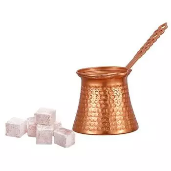 Прочная кофеварка с металлической ручкой, подогреватель молока, контейнер, турецкий медный кофейник, плита золотой