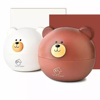 Прочная коробка для салфеток с изображением медведя, водонепроницаемый круглый контейнер, держатель для туалетной бумаги EasyClean для гостиной