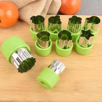 1 комплект, форма для тиснения, креативная форма, пищевой класс, гладкие края, нержавеющие многоразовые формочки для печенья из нержавеющей стали, набор форм для нарезки овощей для десертов зелёный