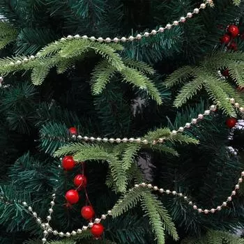 Прочная креативная практичная рождественская цепочка из бисера, праздничный подарок, фестивальная гирлянда, домашний декор золотистый