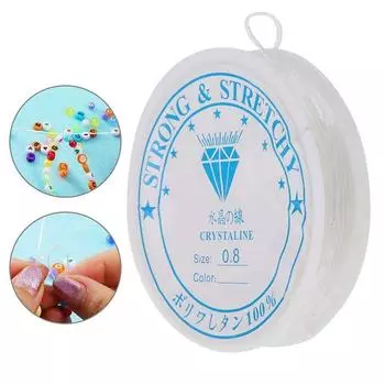 Прочная кристальная эластичная нить 0,4-1 мм для браслетов, прозрачная нить для бисера для ювелирных изделий, браслетов, ожерелья 0.4mm ( 1 roll)