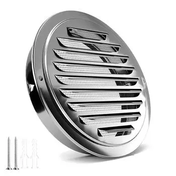 Прочная круглая крышка вентиляционного отверстия софита из нержавеющей стали с жалюзийной решеткой, портативный аксессуар для вентиляции гаража и квартиры 4