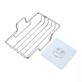 Прочная металлическая мыльница для настенного монтажа - нержавеющий держатель для душа и кухни Black